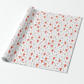 Trendiges Orange und Schwarzes Süßes Herz Muster Geschenkpapier (Ungerollt)