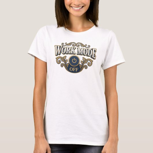 Trendiges Orange WORK MODE OFF Grafikdesign T-Shirt (Vorderseite)