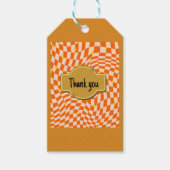 trendiges orangefarbenes Design Geschenkanhänger (Vorderseite)