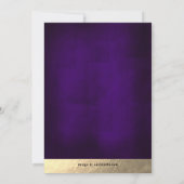 Trendiges Party für Lila-/Gold-Überraschungsrückst Einladung (Rückseite)