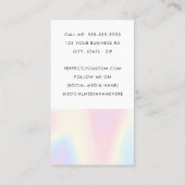 Trendiges pastellfarbenes Foto Visitenkarte (Rückseite)