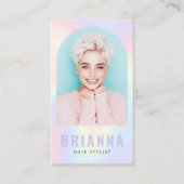 Trendiges pastellfarbenes Foto Visitenkarte (Vorderseite)