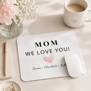 Trendiges Personalisiertes Mama Wir Lieben Dich Ma Mousepad