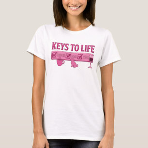 Trendiges Pink COFFEE DANN WEIN Kreativer Druck T-Shirt