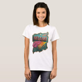 Trendiges Pink MIAMI Textdesign v2 T-Shirt (Vorne ganz)