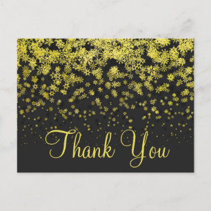 Trendiges preisgünstiges Gold Glitter Schwarz Dank Postkarte