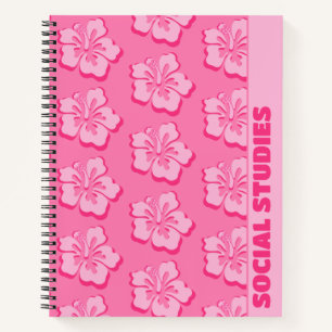 Trendiges Preppy-Tropen-Blumen-Schulfach  Notizblock