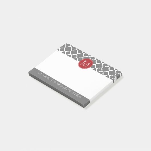 Trendiges Quatrefolienmuster mit benutzerdefiniert Post-it Klebezettel (angewinkelt)