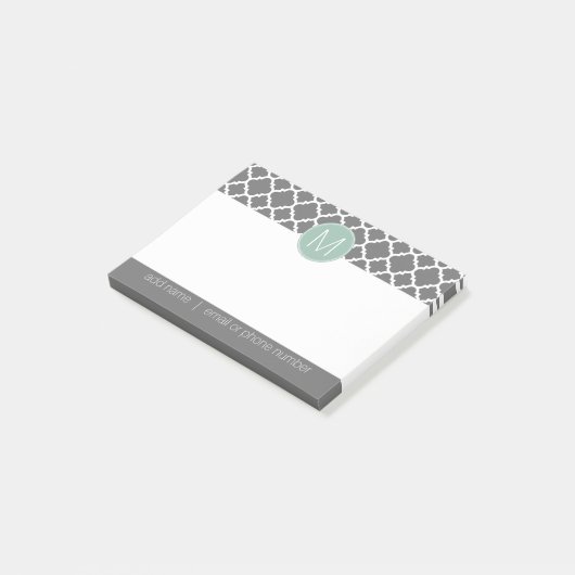 Trendiges Quatrefolienmuster mit benutzerdefiniert Post-it Klebezettel (angewinkelt)