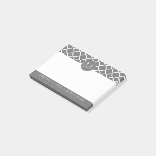 Trendiges Quatrefolienmuster mit benutzerdefiniert Post-it Klebezettel (angewinkelt)