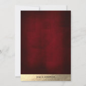 Trendiges Red/Gold Surprise Retirement Party Einladung (Rückseite)