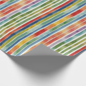Trendiges Regenbogen-Farben-Streifenmuster Geschenkpapier (Ecke)