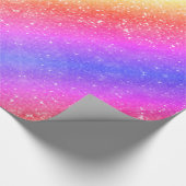 Trendiges Regenbogen-Glitter Geschenkpapier (Ecke)