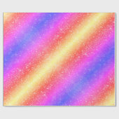 Trendiges Regenbogen-Glitter Geschenkpapier (Flach)