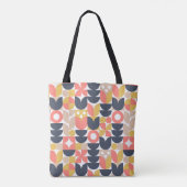 Trendiges Retro-Blumenmuster Tasche (Rückseite)