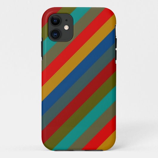 Trendiges Retro-Farbstreifenmuster Case-Mate iPhone Hülle (Rückseite)