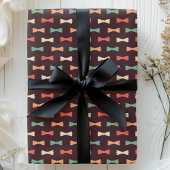 Trendiges Retro Hipster Bow Krawatte Muster Geschenkpapier