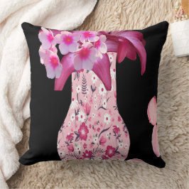 Trendiges Rosa Ditsy Blumenmuster Kissen