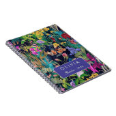 Trendiges rosa florales Monogramm Blätter Muster Notizblock (Rechte Seite)