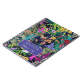 Trendiges rosa florales Monogramm Blätter Muster Notizblock (Linke Seite)