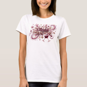 Trendiges Rosa LIVE LAUGH DRINK WINE 3D-Text-Kunst T-Shirt