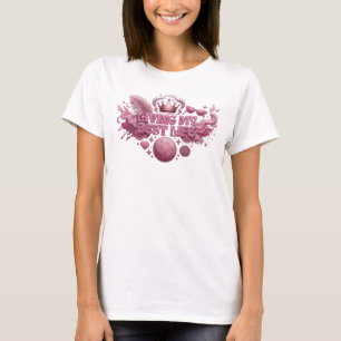 Trendiges Rosa LIVING MY BEST LIFE Shirt-Design T-Shirt
