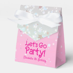 Trendiges Rosa Los geht's zur Party Geburtstag Geschenkschachtel