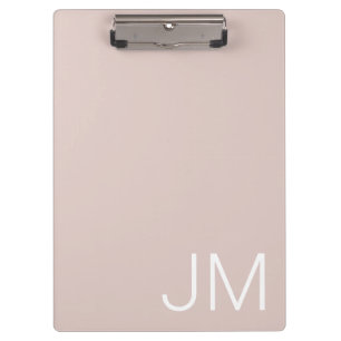 Trendiges Rosa Oversized Monogramm Anfangsbuchstab Klemmbrett