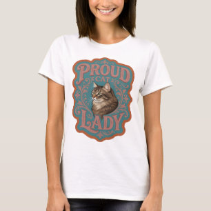 Trendiges Rosa PROUD CAT LADY Statement-Design T-Shirt