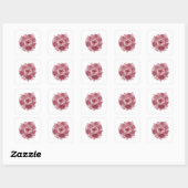 Trendiges Rosa ROSE BUBBLES Label Design Quadratischer Aufkleber (Blatt)