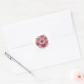 Trendiges Rosa ROSE BUBBLES Label Design Quadratischer Aufkleber (Umschlag)
