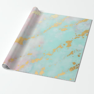 Trendiges Rosa Soft Mint Gold Luxus-Kollektion Geschenkpapier