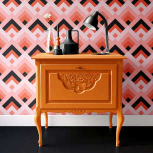 Trendiges Rosa und Schwarzes Geometrisches Hallowe Tapete