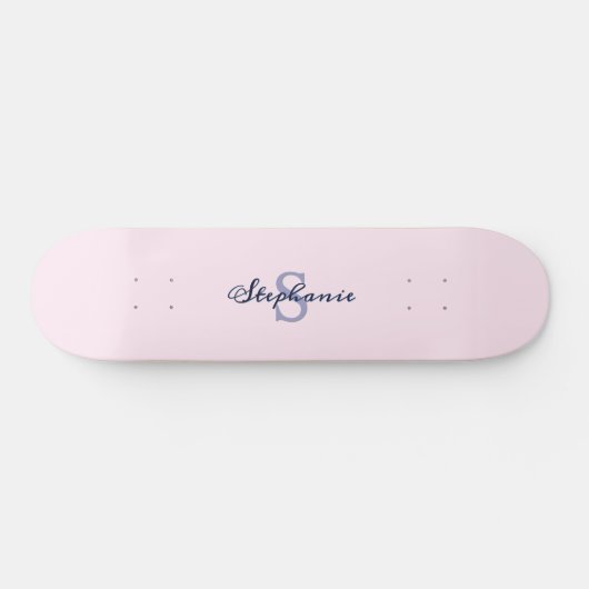 Trendiges rosafarbenes Monogramm Skateboard (Horizontal)