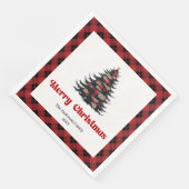 Trendiges rot-schwarzes Karo-Weihnachtsservietten Serviette (Ecke)