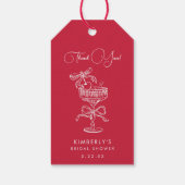 Trendiges Rot Sie ist die Kirsche auf dem Eis Brau Geschenkanhänger (Rückseite)