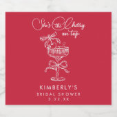 Trendiges Rot Sie ist die Kirsche auf dem Eisernen Schaumweinetikett (Einzelnes Label)