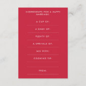 Trendiges Rot Sie ist die Kirsche auf dem Sahnehäu Begleitkarte (Rückseite)