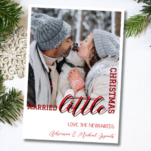 Trendiges rotes Kalligrafie-Verheiratet Little Chr Feiertagskarte