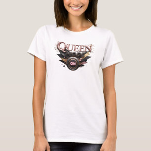 Trendiges rotes QUEEN MODE ON Textdesign T-Shirt