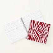 Trendiges rotes Zebra Tierstreifen Notizblock (Innenseite)