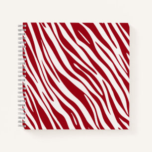 Trendiges rotes Zebra Tierstreifen Notizblock