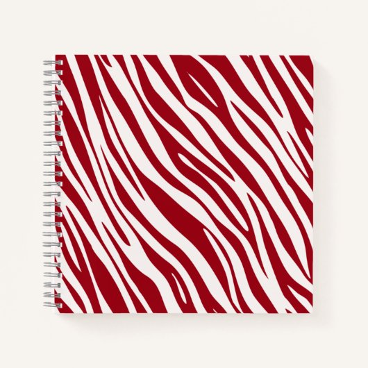 Trendiges rotes Zebra Tierstreifen Notizblock (Vorderseite)