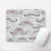 Trendiges Schnurrbartmuster Mousepad (Mit Mouse)