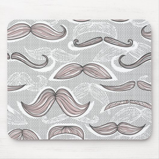 Trendiges Schnurrbartmuster Mousepad (Vorne)