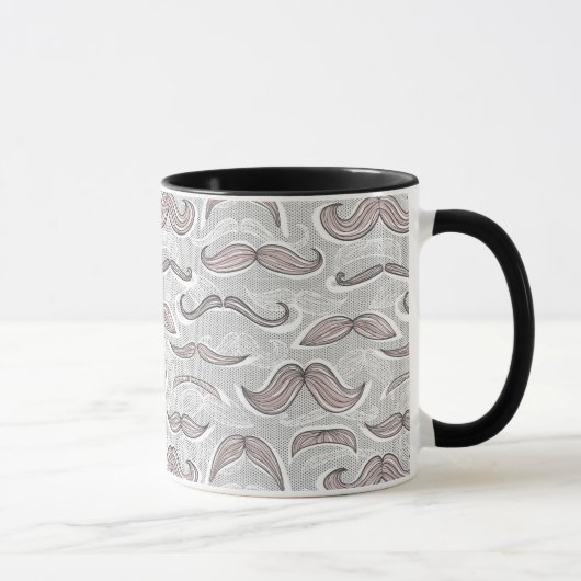 Trendiges Schnurrbartmuster Tasse (Rechts)