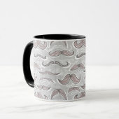 Trendiges Schnurrbartmuster Tasse (Vorderseite Links)