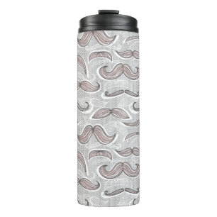 Trendiges Schnurrbartmuster Thermosbecher