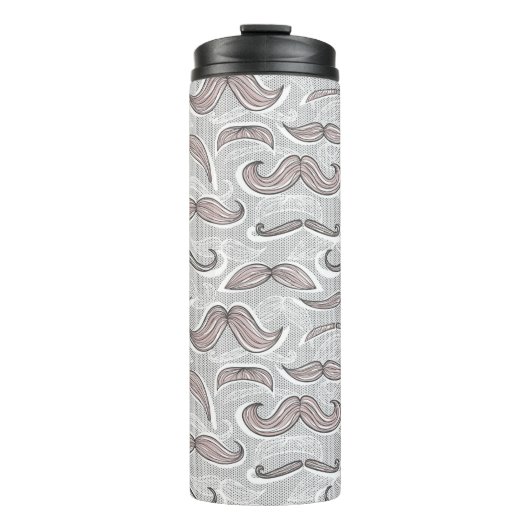 Trendiges Schnurrbartmuster Thermosbecher (Vorderseite)