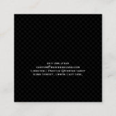 Trendiges Schwarz Checkered Moderne Muster Berufli Quadratische Visitenkarte (Rückseite)